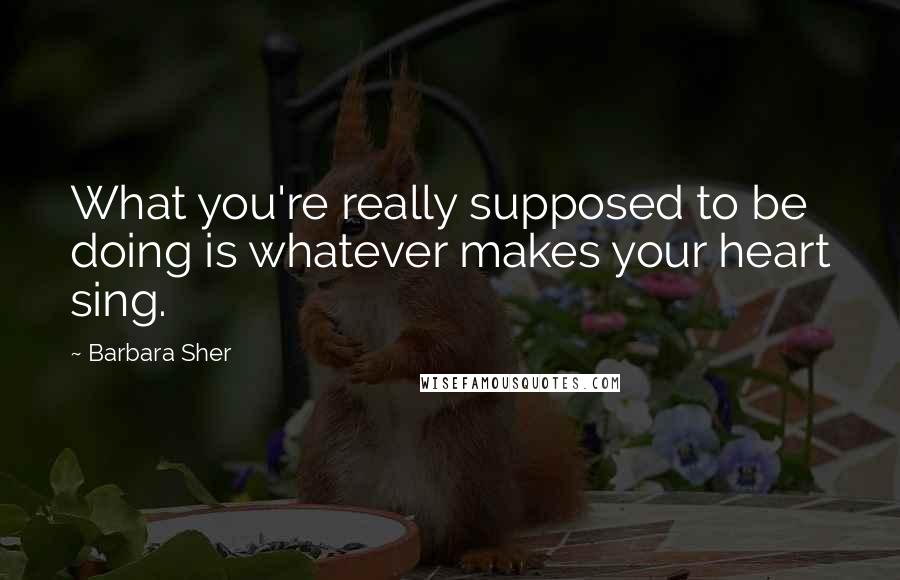 Barbara Sher quotes: What you're really supposed to be doing is whatever makes your heart sing.