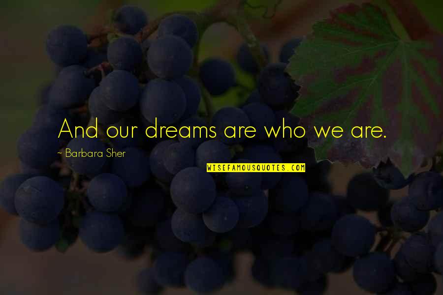 Barbara Sher Quotes By Barbara Sher: And our dreams are who we are.