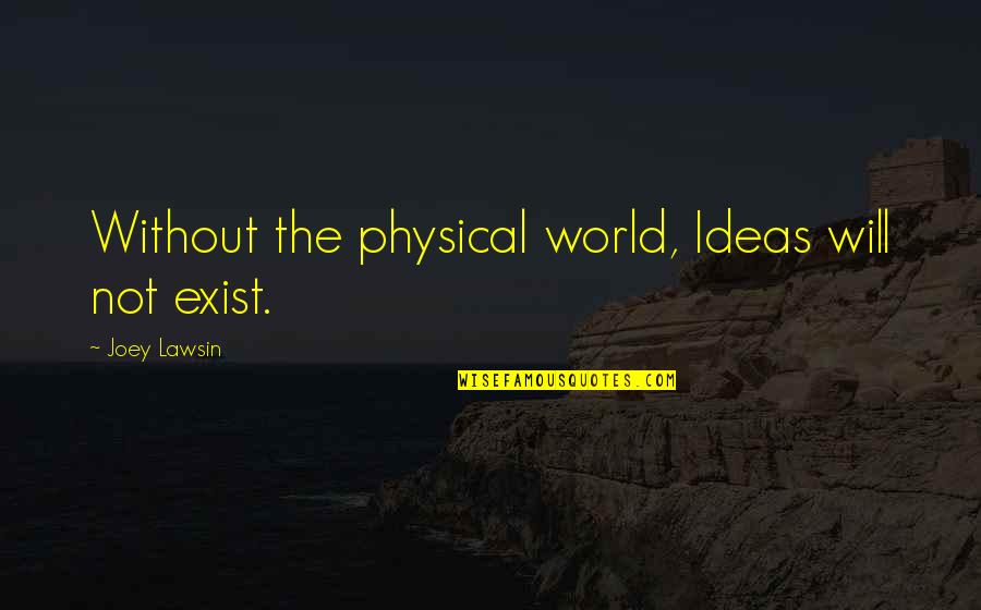 Barbara Windsor Quotes By Joey Lawsin: Without the physical world, Ideas will not exist.