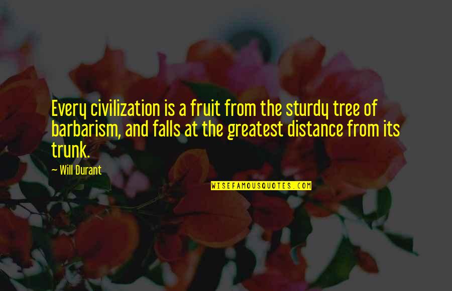 Barbarism Quotes By Will Durant: Every civilization is a fruit from the sturdy