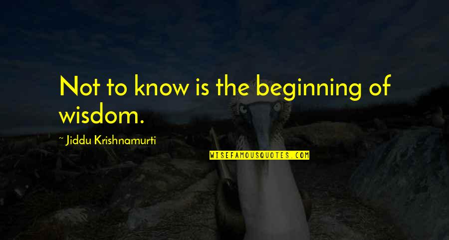 Barbatii Sunt Quotes By Jiddu Krishnamurti: Not to know is the beginning of wisdom. Barbatii Sunt Quotes By Jiddu Krishnamurti: Not to know is the beginning of wisdom.