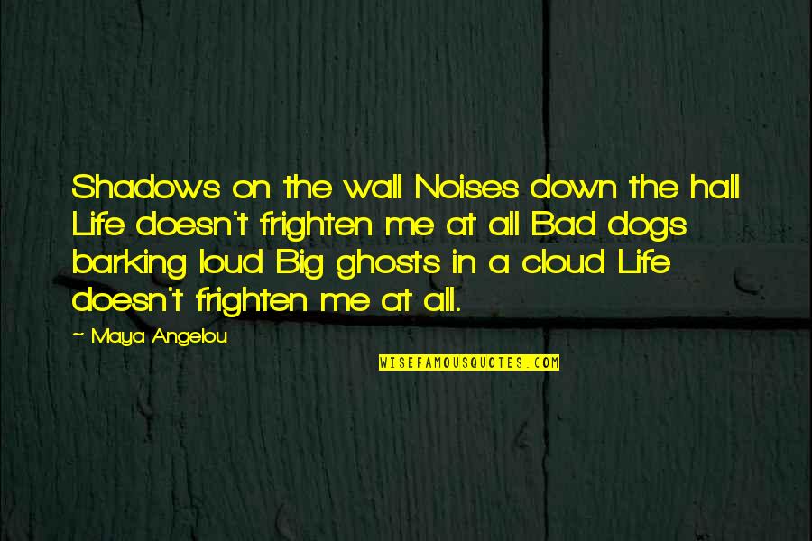 Barbauld Dog Quotes By Maya Angelou: Shadows on the wall Noises down the hall