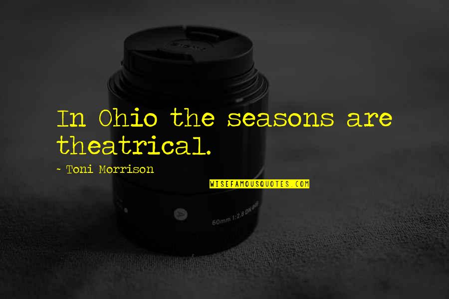 Barbecue Quotes And Quotes By Toni Morrison: In Ohio the seasons are theatrical.