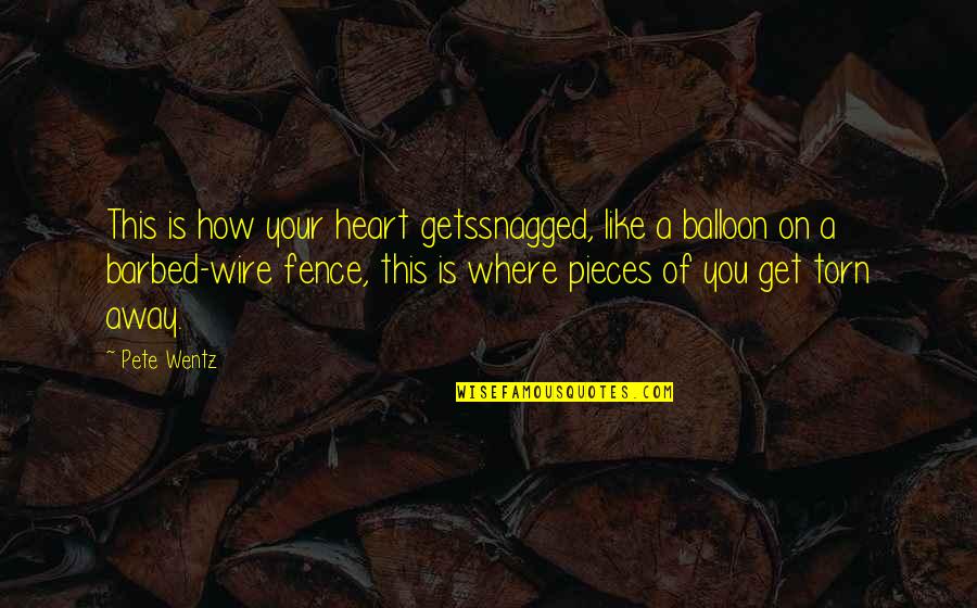 Barbed Wire Fence Quotes By Pete Wentz: This is how your heart getssnagged, like a