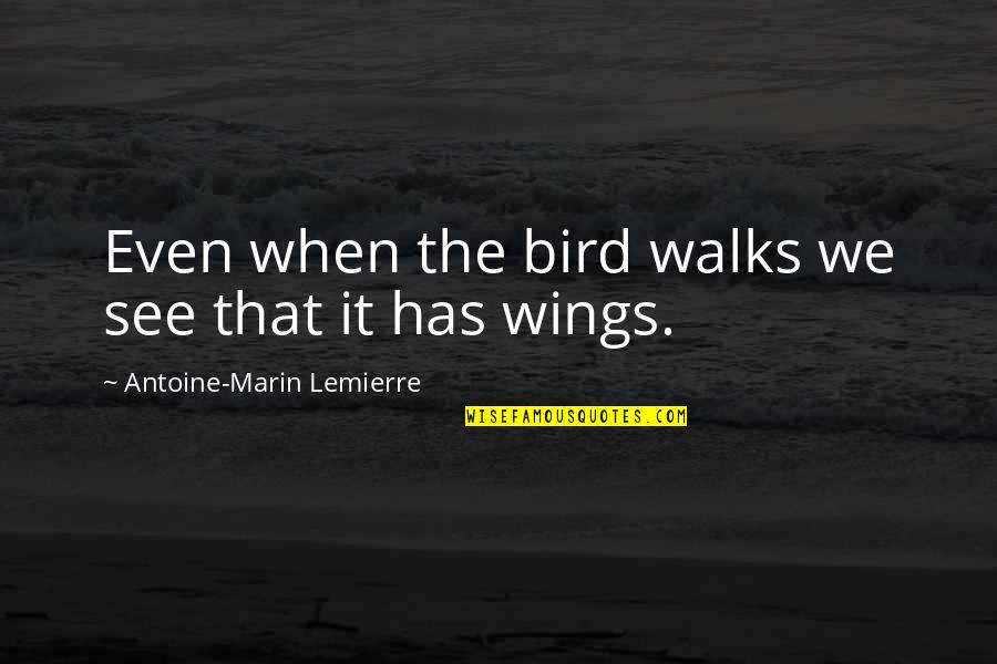 Barbella Protein Quotes By Antoine-Marin Lemierre: Even when the bird walks we see that