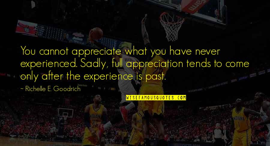 Bardessono Quotes By Richelle E. Goodrich: You cannot appreciate what you have never experienced. Bardessono Quotes By Richelle E. Goodrich: You cannot appreciate what you have never experienced.