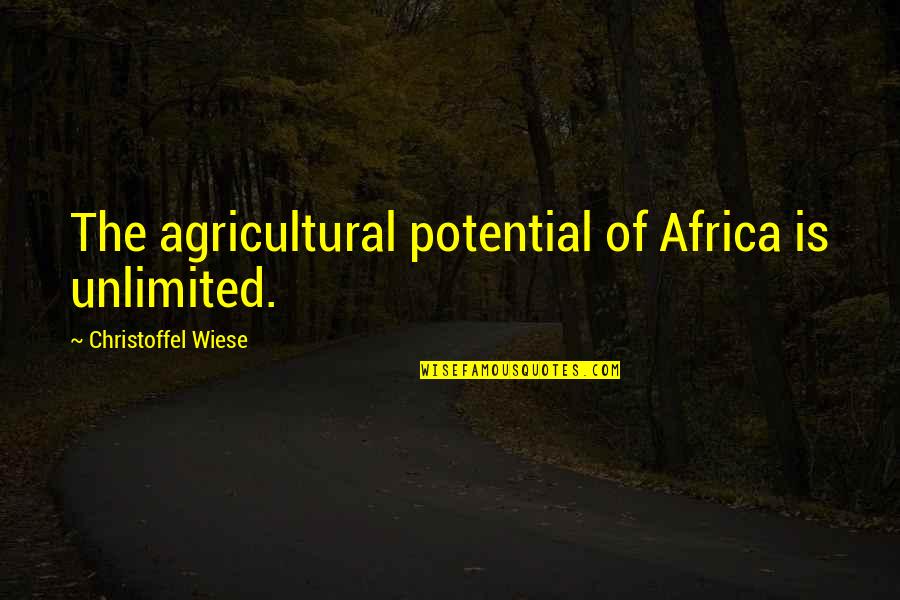 Bardi Quotes By Christoffel Wiese: The agricultural potential of Africa is unlimited.
