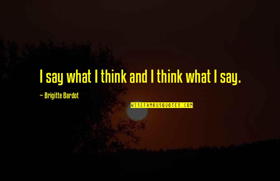 Bardot Quotes By Brigitte Bardot: I say what I think and I think