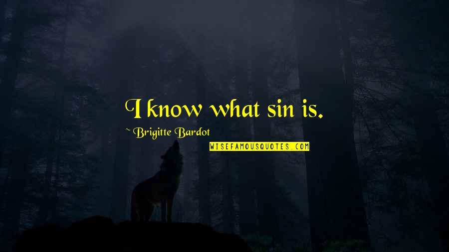 Bardot Quotes By Brigitte Bardot: I know what sin is.