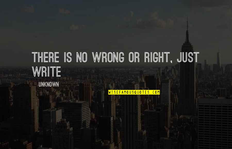 Bare Your Soul Quotes By Unknown: There is no wrong or right, just write Bare Your Soul Quotes By Unknown: There is no wrong or right, just write