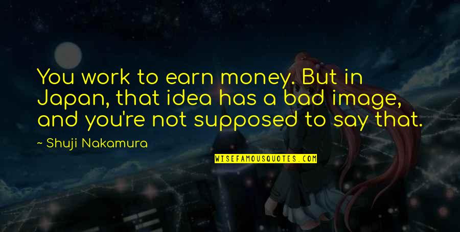 Baree Quotes By Shuji Nakamura: You work to earn money. But in Japan,