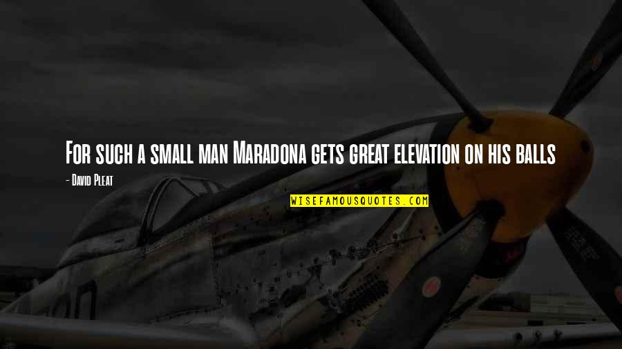 Barelli De Moor Quotes By David Pleat: For such a small man Maradona gets great