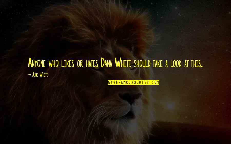 Barganier And Associates Quotes By June White: Anyone who likes or hates Dana White should