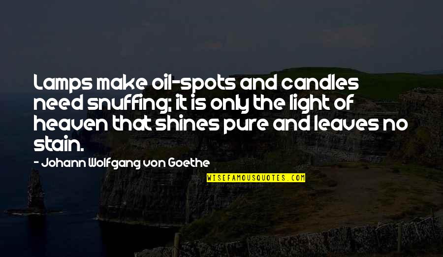 Bargiel Ipnar Quotes By Johann Wolfgang Von Goethe: Lamps make oil-spots and candles need snuffing; it