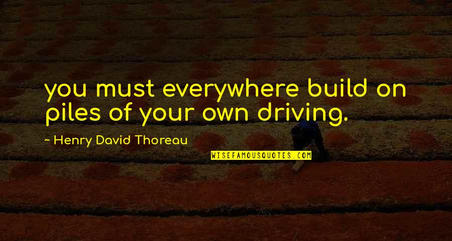 Bargnani Andrea Quotes By Henry David Thoreau: you must everywhere build on piles of your