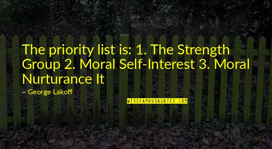 Bargus Builders Quotes By George Lakoff: The priority list is: 1. The Strength Group Bargus Builders Quotes By George Lakoff: The priority list is: 1. The Strength Group