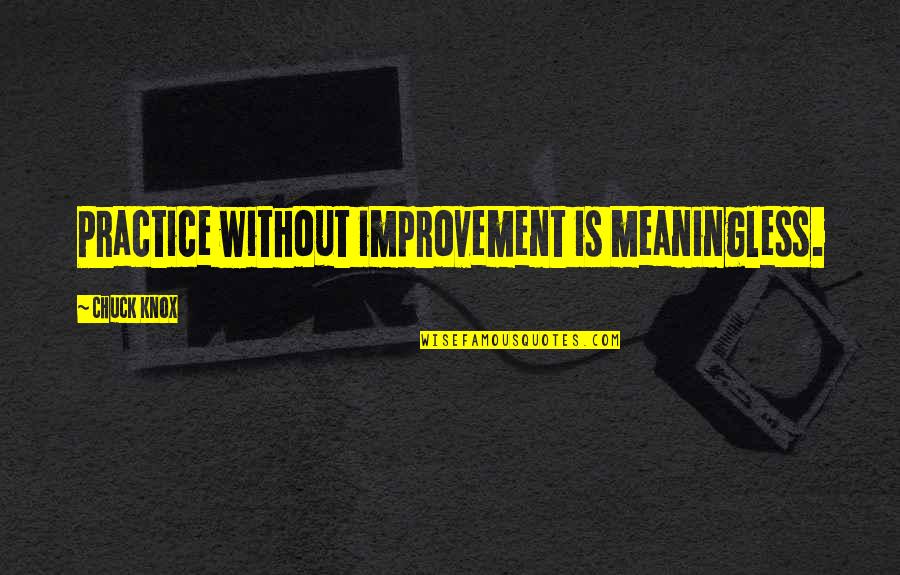 Baricola Quotes By Chuck Knox: Practice without improvement is meaningless.