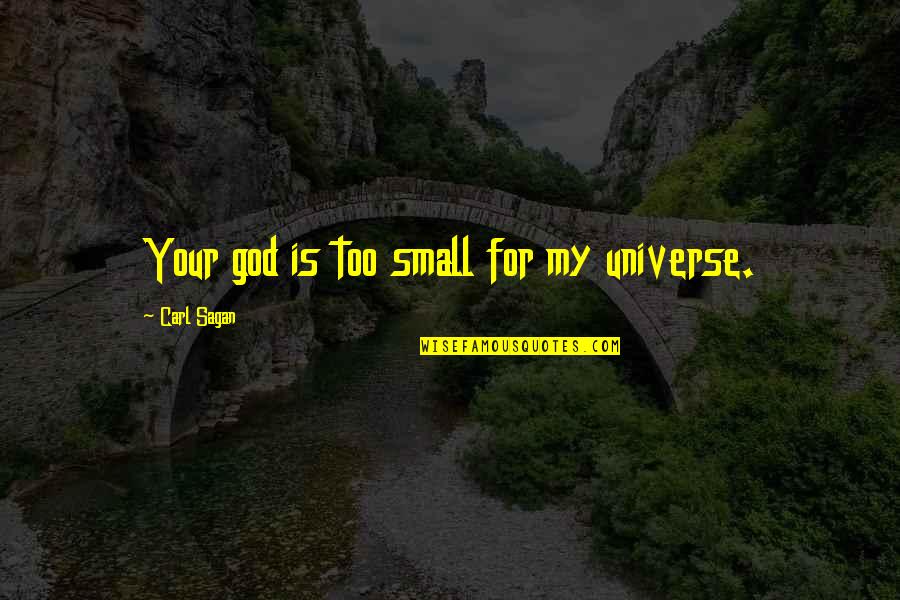Baril Quotes By Carl Sagan: Your god is too small for my universe.