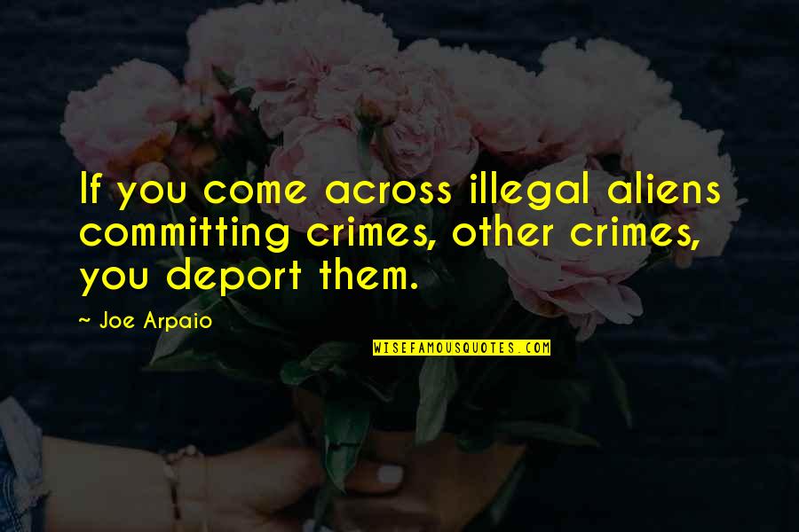 Barillas Restaurant Quotes By Joe Arpaio: If you come across illegal aliens committing crimes,