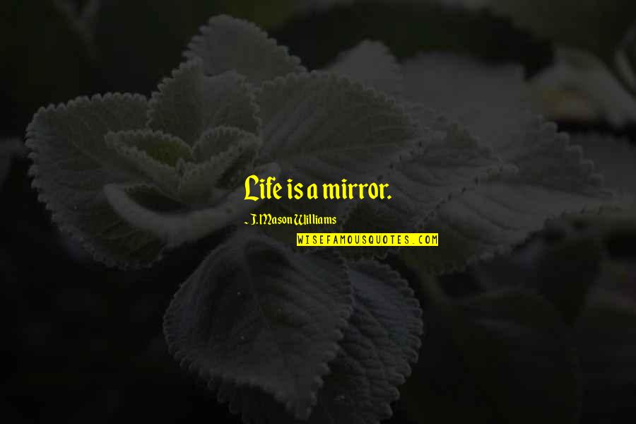 Barkhurst Covered Quotes By J. Mason Williams: Life is a mirror.