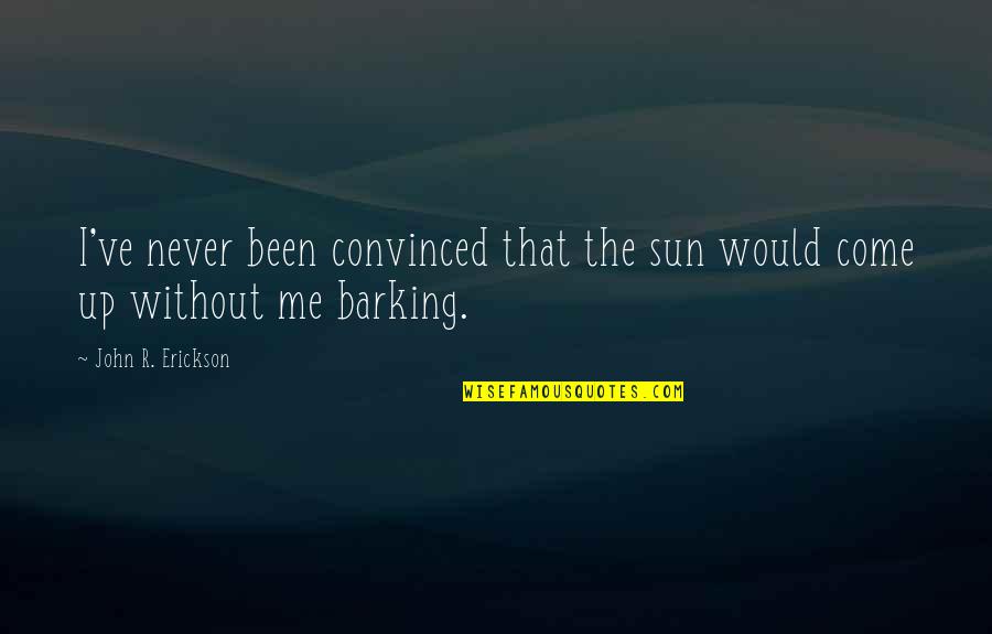 Barking Up Quotes By John R. Erickson: I've never been convinced that the sun would