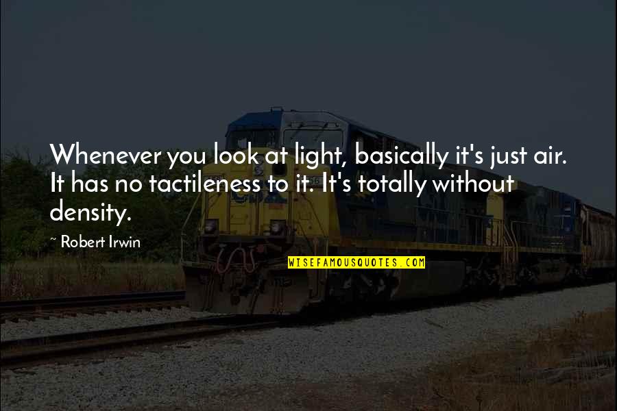 Barlette Pare Quotes By Robert Irwin: Whenever you look at light, basically it's just