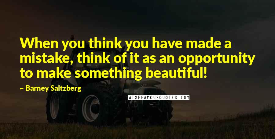 Barney Saltzberg quotes: When you think you have made a mistake, think of it as an opportunity to make something beautiful!