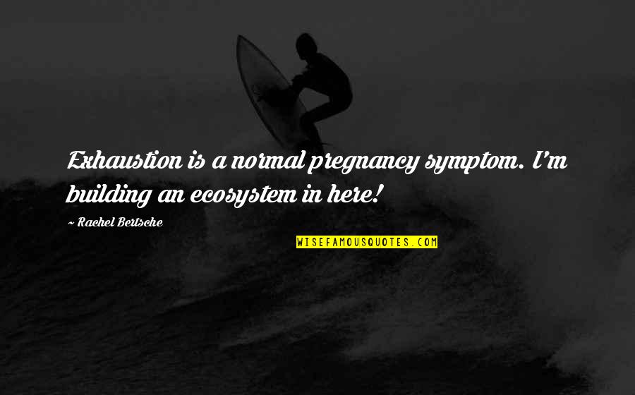 Barneys Funny Quotes By Rachel Bertsche: Exhaustion is a normal pregnancy symptom. I'm building