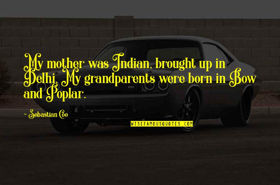 Barnoa Quotes By Sebastian Coe: My mother was Indian, brought up in Delhi. Barnoa Quotes By Sebastian Coe: My mother was Indian, brought up in Delhi.