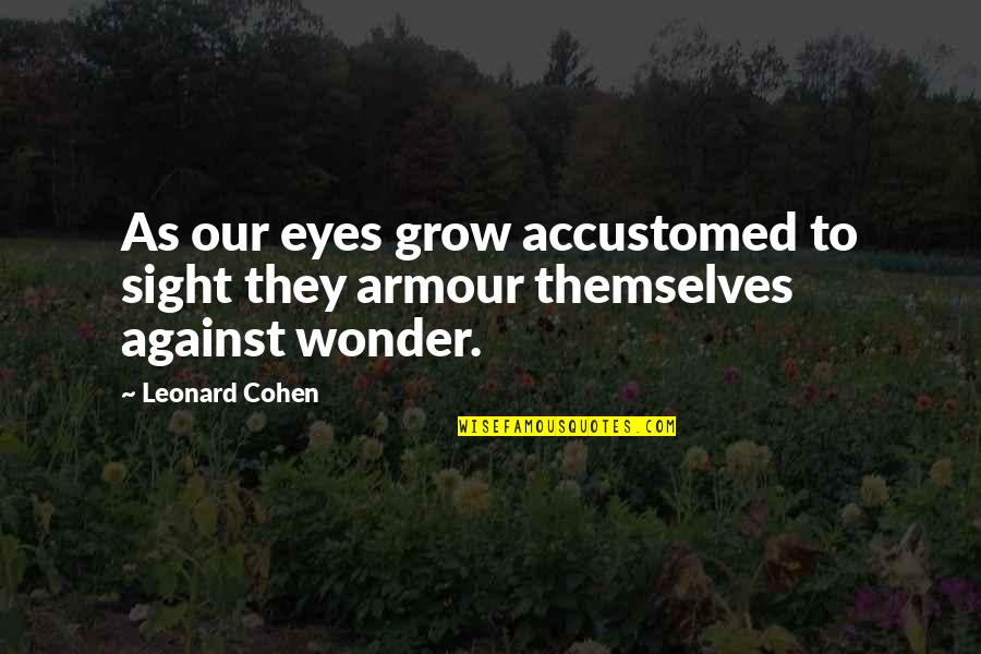 Barnorama Quotes By Leonard Cohen: As our eyes grow accustomed to sight they