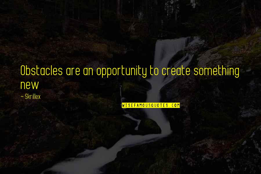 Barnsley Quotes By Skrillex: Obstacles are an opportunity to create something new