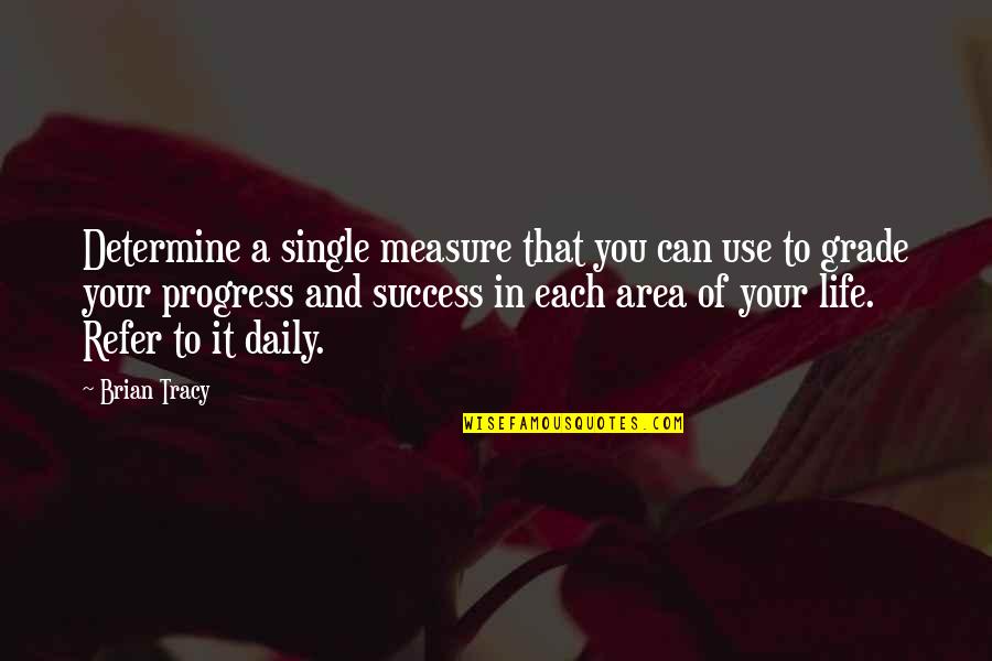 Barnstorming Game Quotes By Brian Tracy: Determine a single measure that you can use