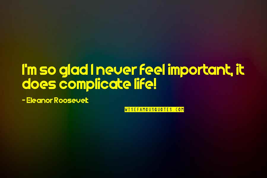 Barquinho Em Quotes By Eleanor Roosevelt: I'm so glad I never feel important, it