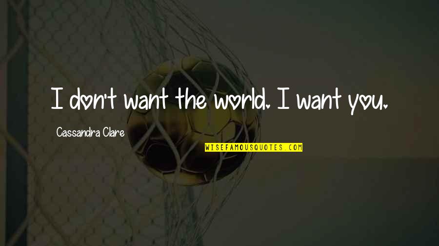 Barra Quotes By Cassandra Clare: I don't want the world. I want you.