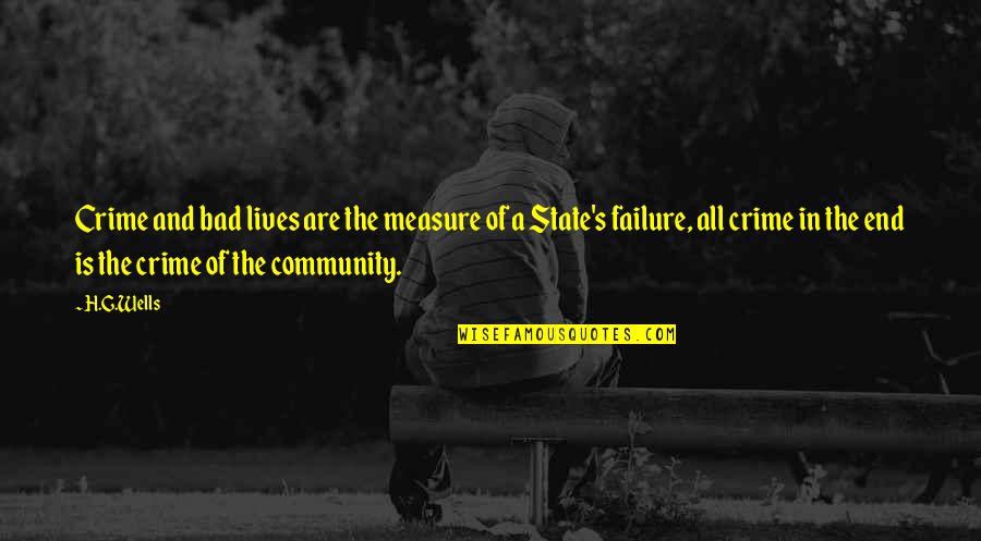Barraud Quotes By H.G.Wells: Crime and bad lives are the measure of