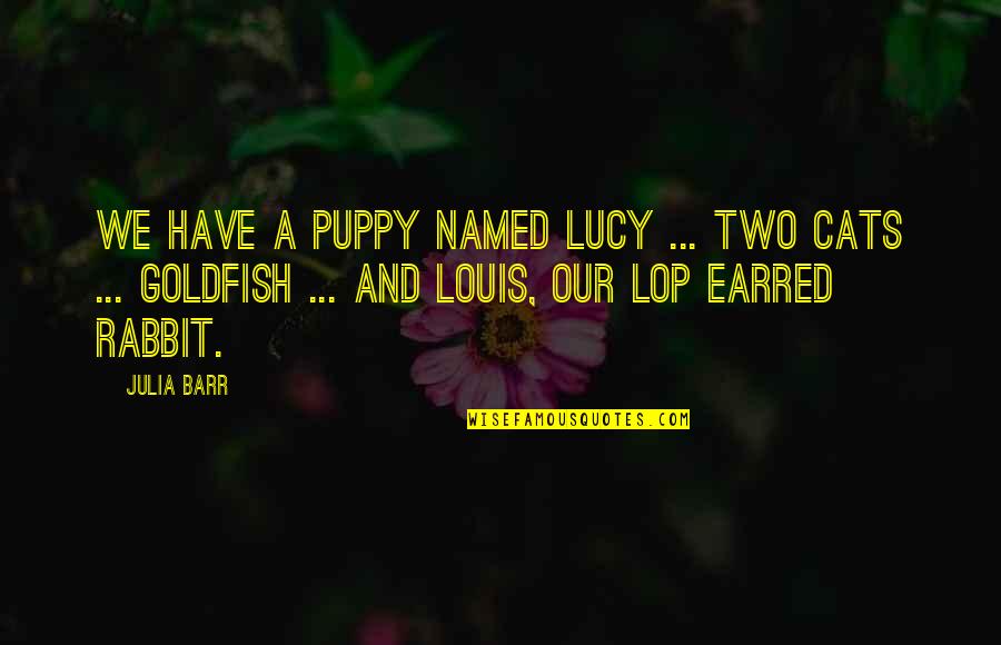 Barr'd Quotes By Julia Barr: We have a puppy named Lucy ... two