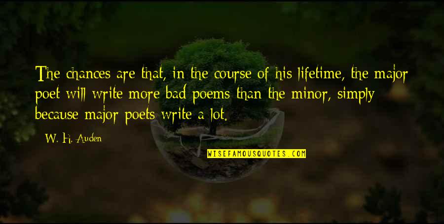 Barrel Of A Gun Quote Quotes By W. H. Auden: The chances are that, in the course of Barrel Of A Gun Quote Quotes By W. H. Auden: The chances are that, in the course of