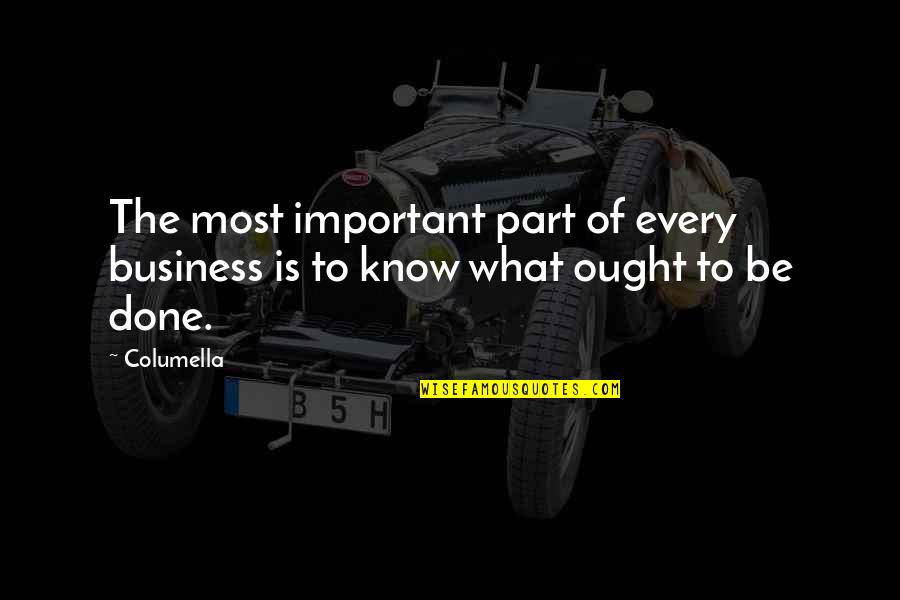 Barrella Crafts Quotes By Columella: The most important part of every business is