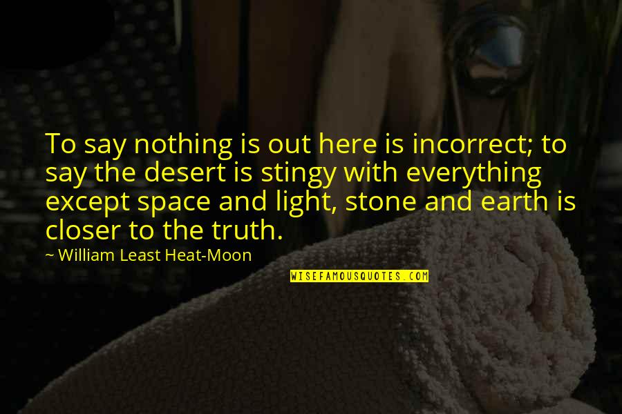 Barriales Laura Quotes By William Least Heat-Moon: To say nothing is out here is incorrect;