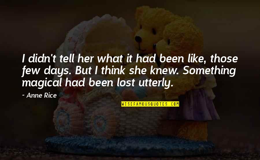 Barrier On Motorcycle Quotes By Anne Rice: I didn't tell her what it had been