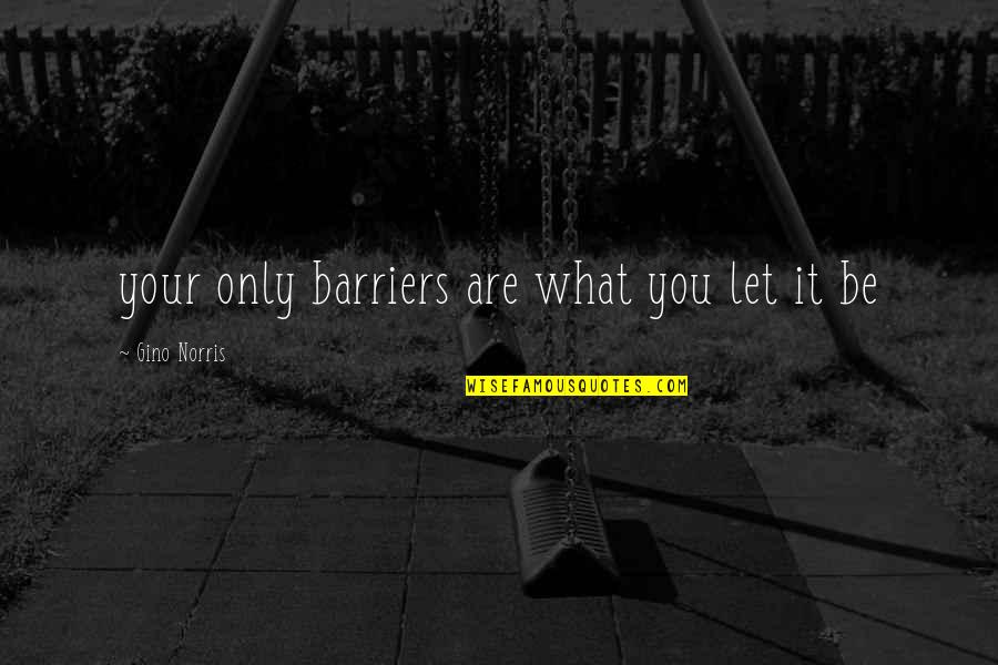 Barriers Quotes By Gino Norris: your only barriers are what you let it