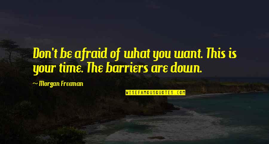 Barriers Quotes By Morgan Freeman: Don't be afraid of what you want. This