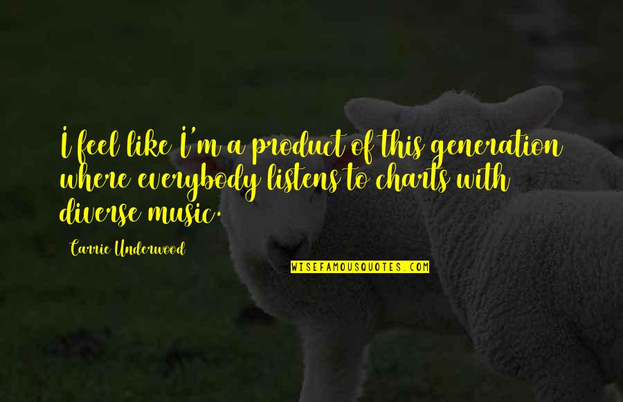 Barriers To Success Quotes By Carrie Underwood: I feel like I'm a product of this Barriers To Success Quotes By Carrie Underwood: I feel like I'm a product of this