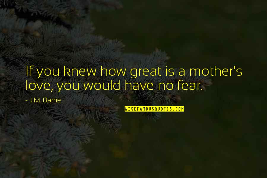 Barrie's Quotes By J.M. Barrie: If you knew how great is a mother's