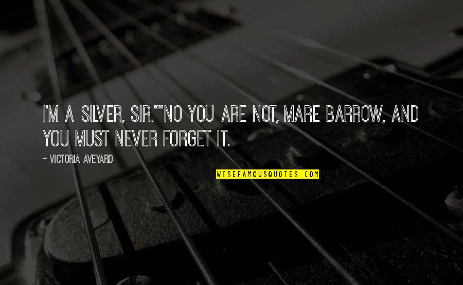 Barrow Quotes By Victoria Aveyard: I'm a Silver, sir.""No you are not, Mare