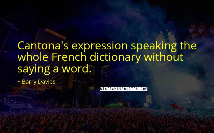 Barry Davies quotes: Cantona's expression speaking the whole French dictionary without saying a word.