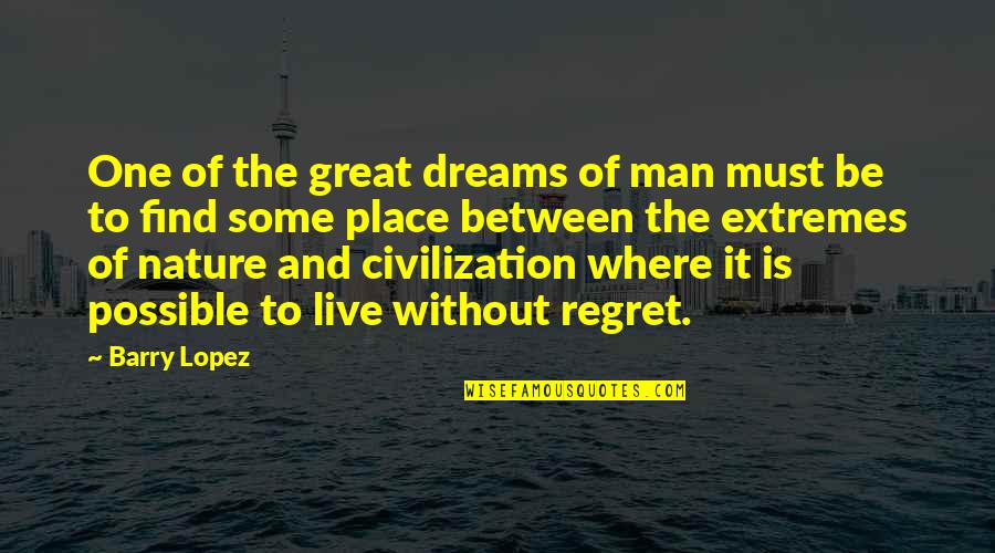 Barry Lopez Quotes By Barry Lopez: One of the great dreams of man must