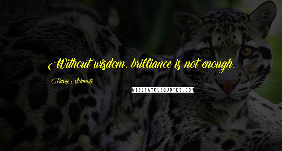 Barry Schwartz quotes: Without wisdom, brilliance is not enough.