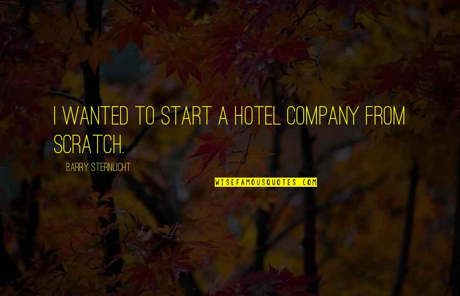 Barry Sternlicht Quotes By Barry Sternlicht: I wanted to start a hotel company from