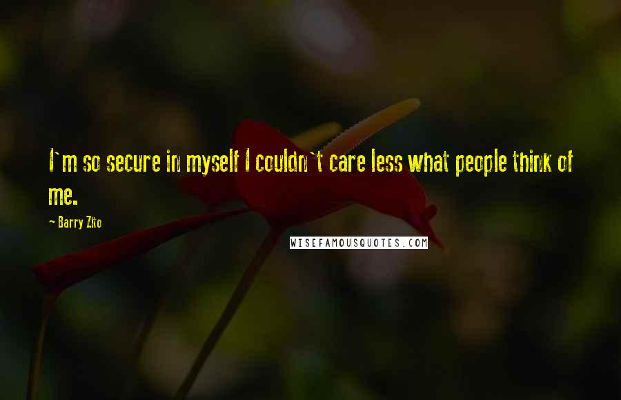 Barry Zito quotes: I'm so secure in myself I couldn't care less what people think of me.